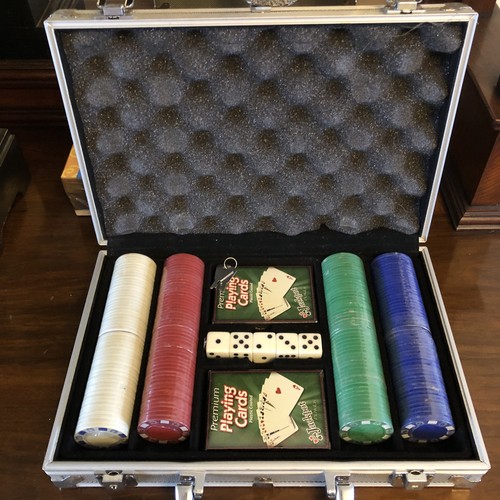 Poker set aluminium carry case - carry,