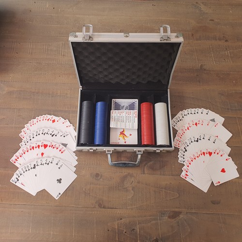 Poker chip set aluminium - chip, in