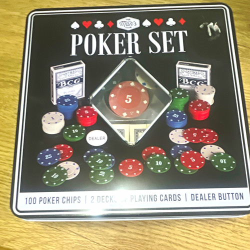 Casino poker set tin - poker, case