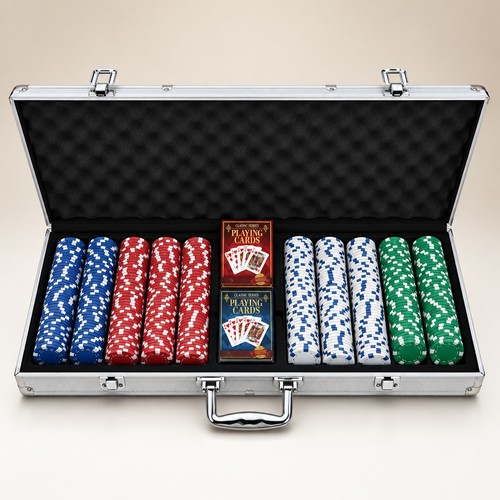 Poker chip set aluminium - chip, in